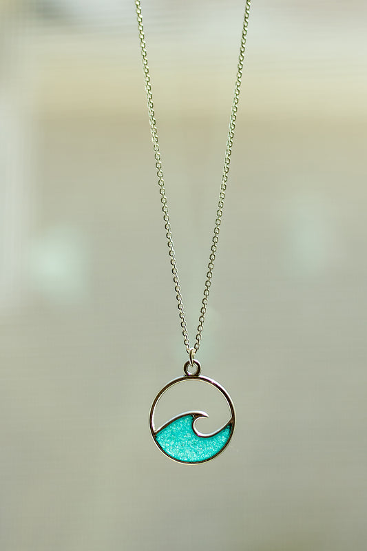 Wave Resin Necklace made with Panama City Beach sand